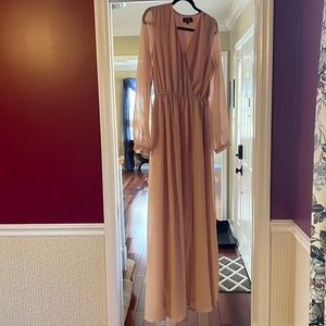 Long pink maxi dress
